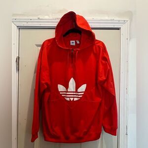 Adidas Pullover Hoodie Orange w/ White logo